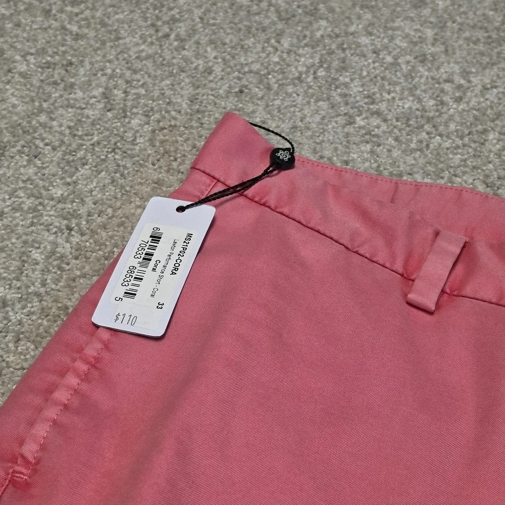 Turtleson Lawton Performance Shorts Men's Sz 33 Coral‎ NEW $110 Golf Preppy